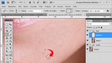 Primer profesionalnega retuširanja v Photoshopu Hitro retuširanje kože v besedilnih vadnicah Photoshop