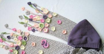 Как украсить вязаный шарф для девочки